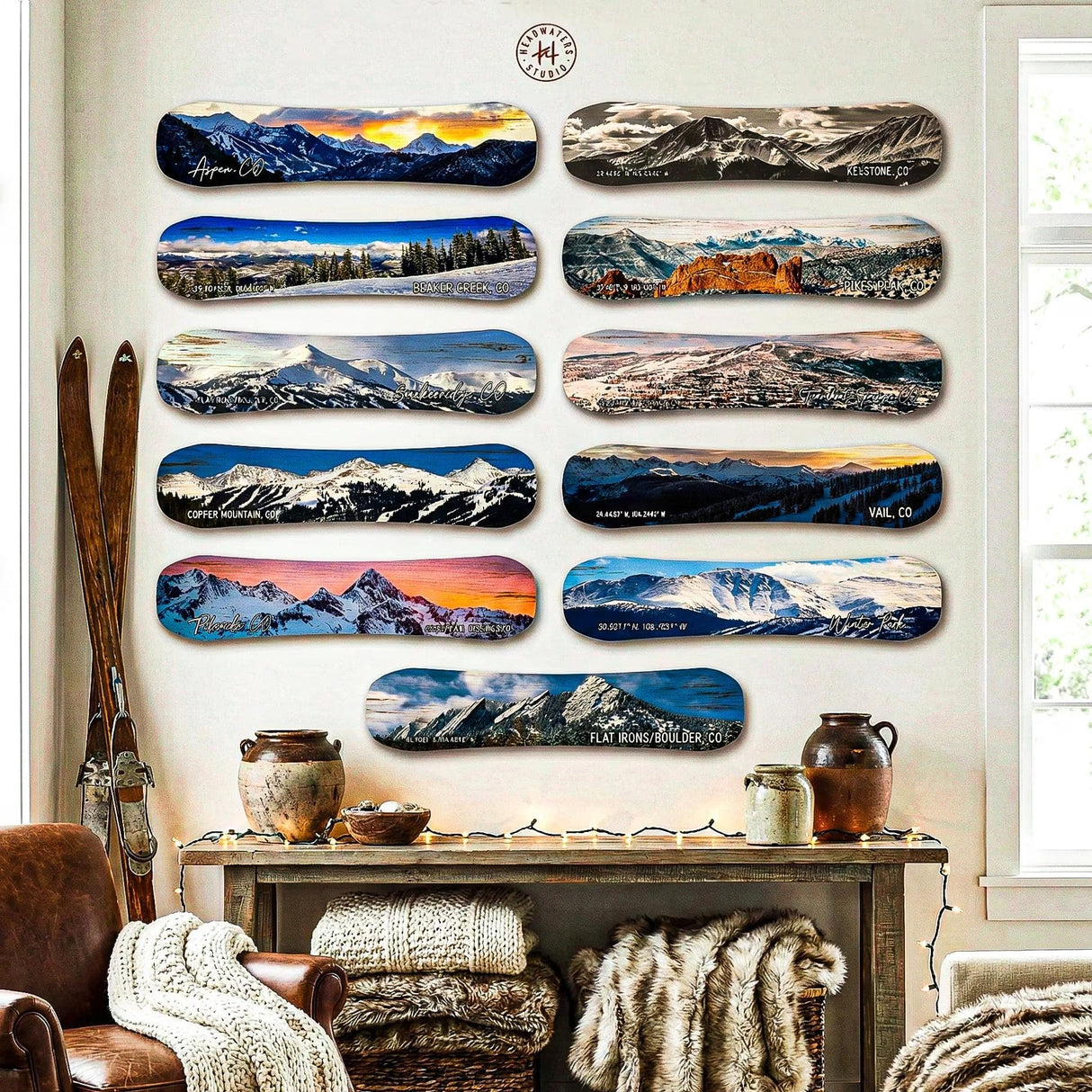 Snowboard Colorado Collection of Mountain Prints | Vail Aspen Telluride Boulder Breckenridge Copper Mountain | Snowboard Wall Décor