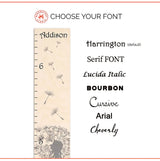 Dandelion Silhouette Modern Wooden Ruler Growth Chart
