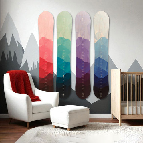 Personalized Snowboard Growth Chart for Snowboarder Kid - Four Colors to Choose
