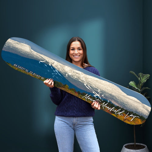 Mt Mansfield Vermont Snowboard Art Print | Snowboard Wall Décor | Ski Condo Décor