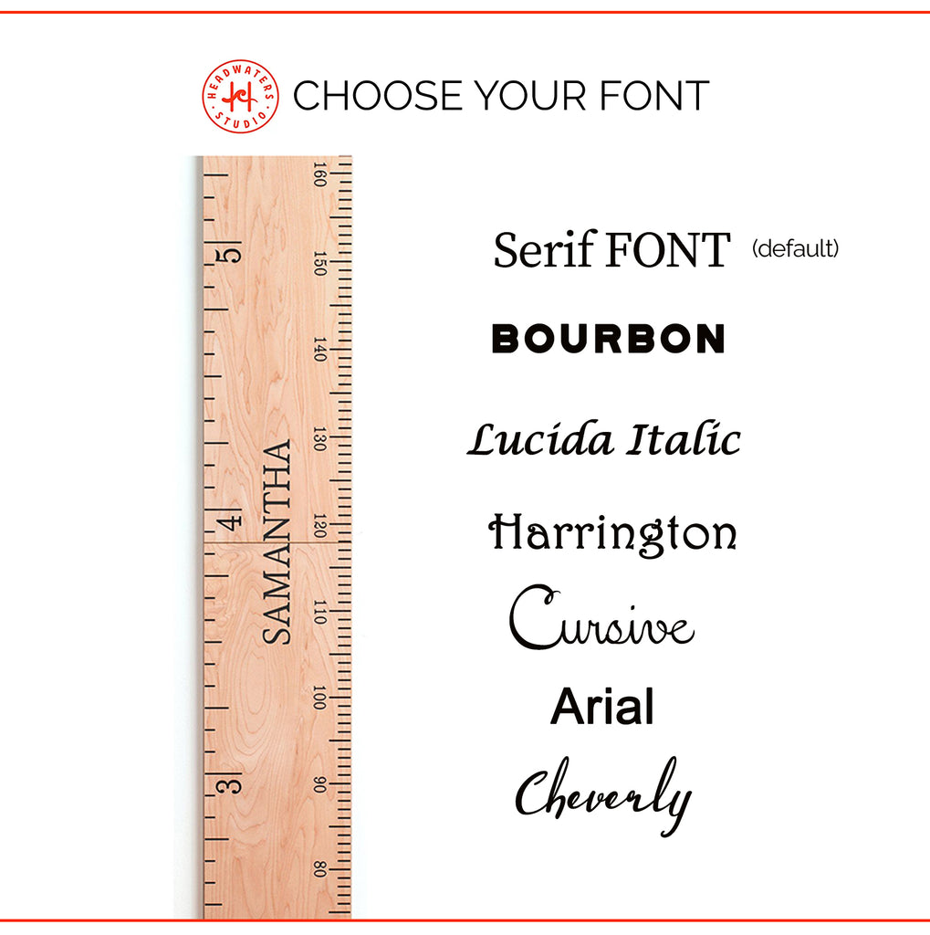 Schoolhouse Ruler Growth Chart in Three Colors |  Headwaters-Studio