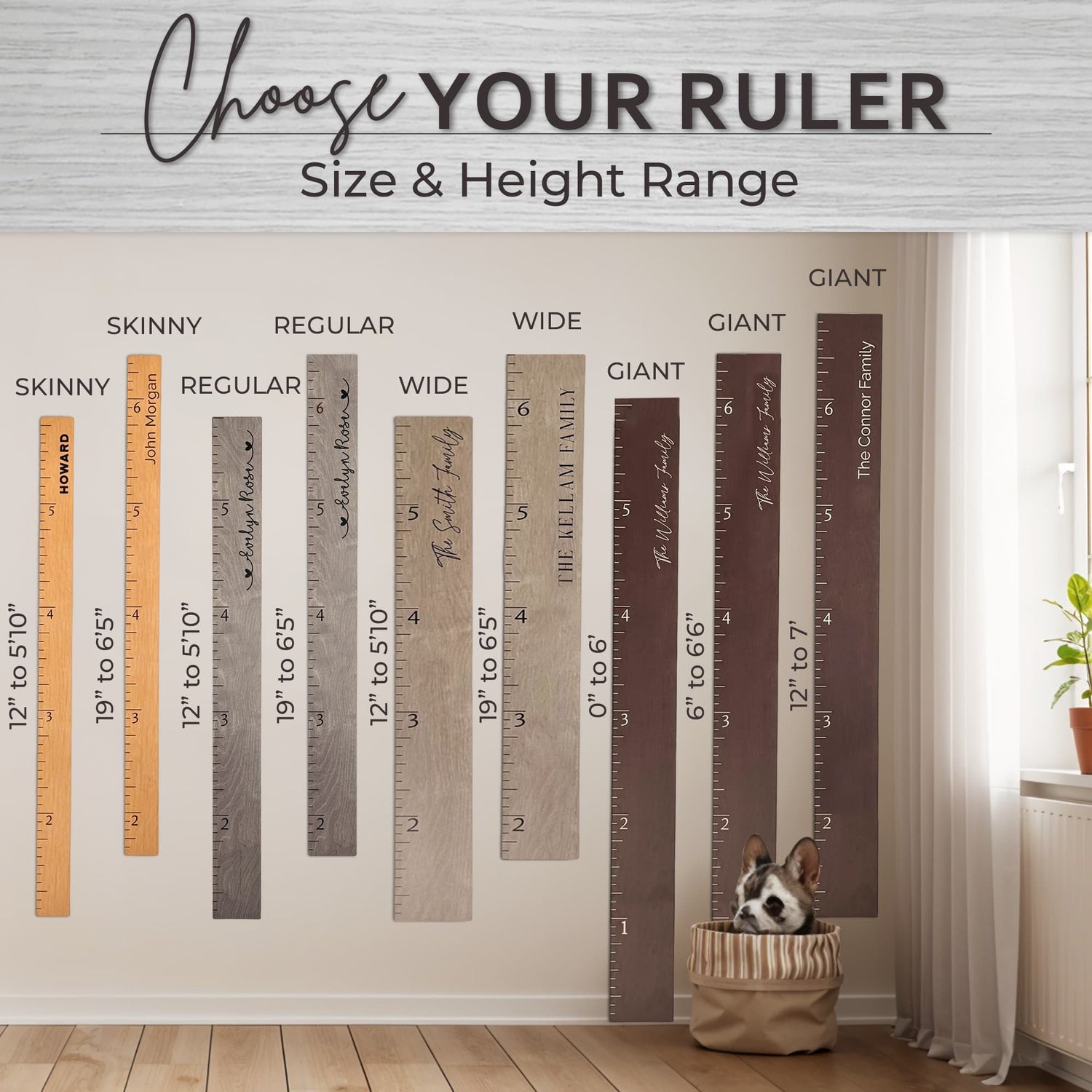 Home Farmhouse Boho Wooden Ruler Growth Chart | Wood Height Chart for ...