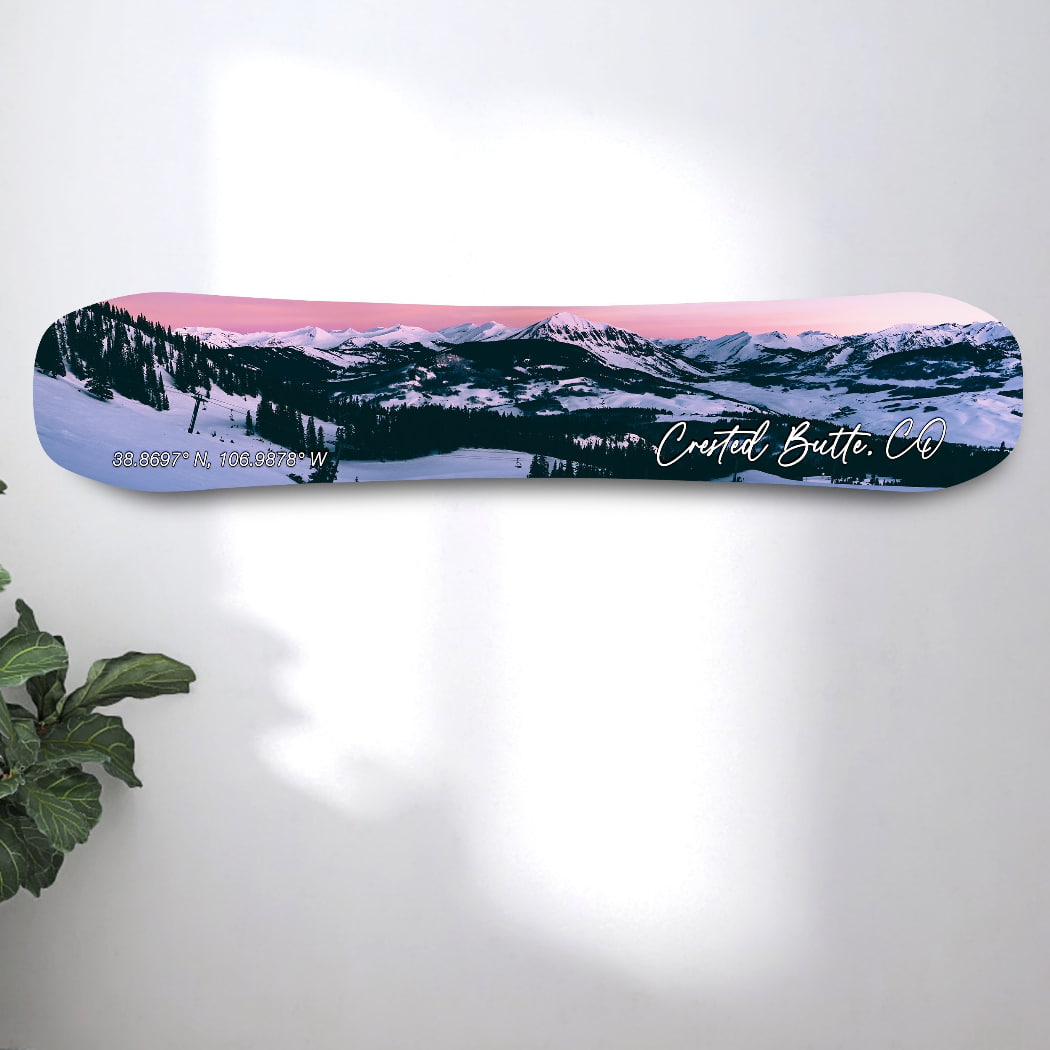 Crested Butte Colorado Snowboard Art Print | Snowboard Wall Décor | Ski Condo Décor