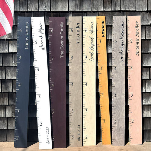 Farmhouse Boho Wooden Ruler Growth Chart | Wood Height Chart for Boys + Girls