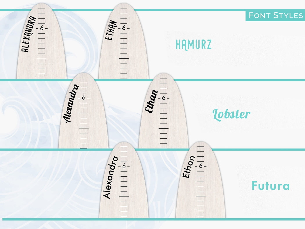 Surfboard Wall Decor | Surfboard Sign | White Washed Beach Wood Longboard Surfboard Growth Chart Collection