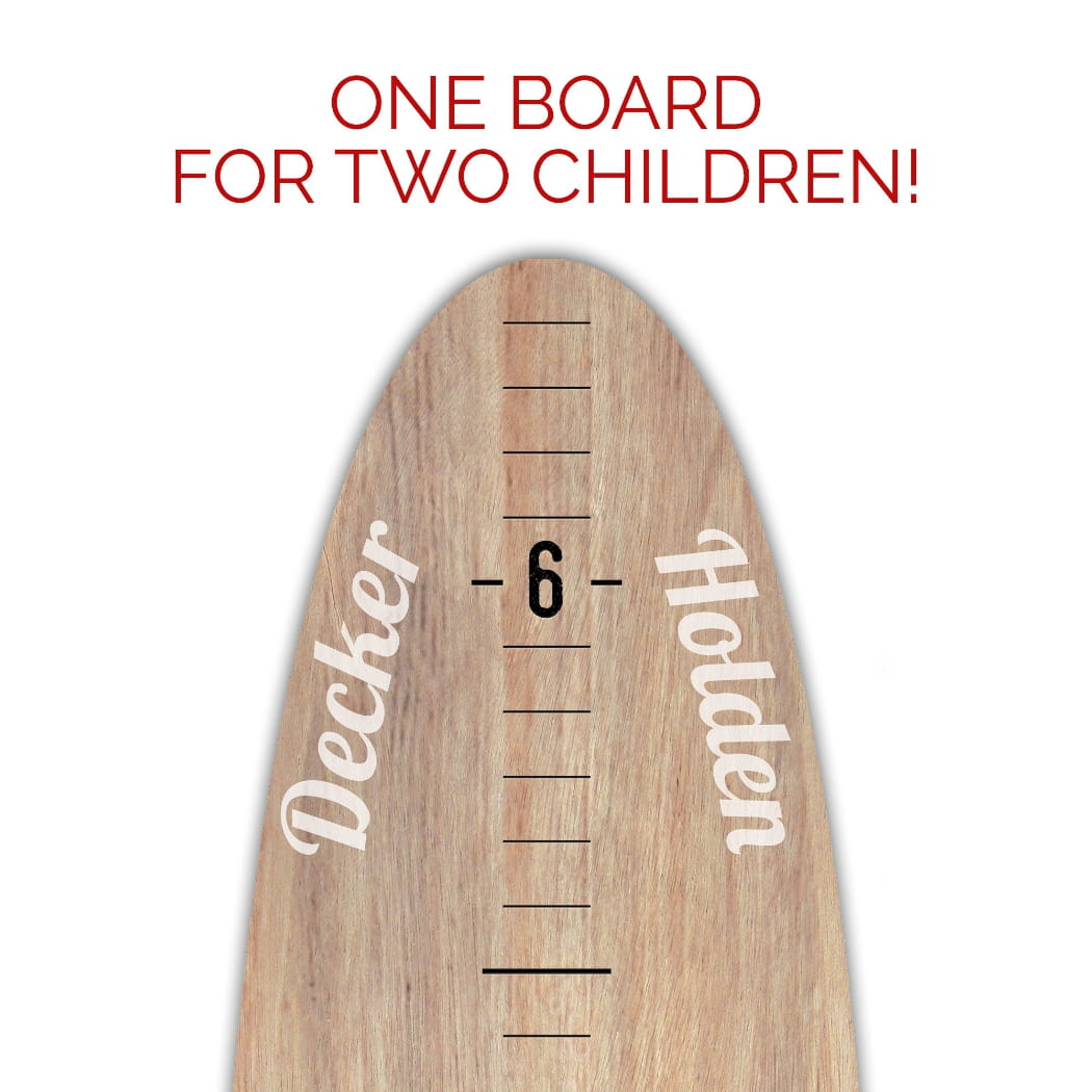Surfboard Wall Decor | Surfboard Sign | White Washed Beach Wood Longboard Surfboard Growth Chart Collection