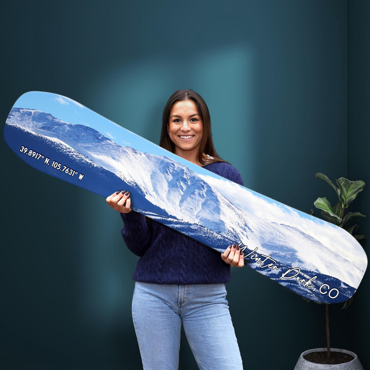 Winterpark Print on Snowboard Art | Housewarming Gift | Snowboard Wall Décor | Colorado Skiing | Colorado Ski Resorts | Ski Condo Décor