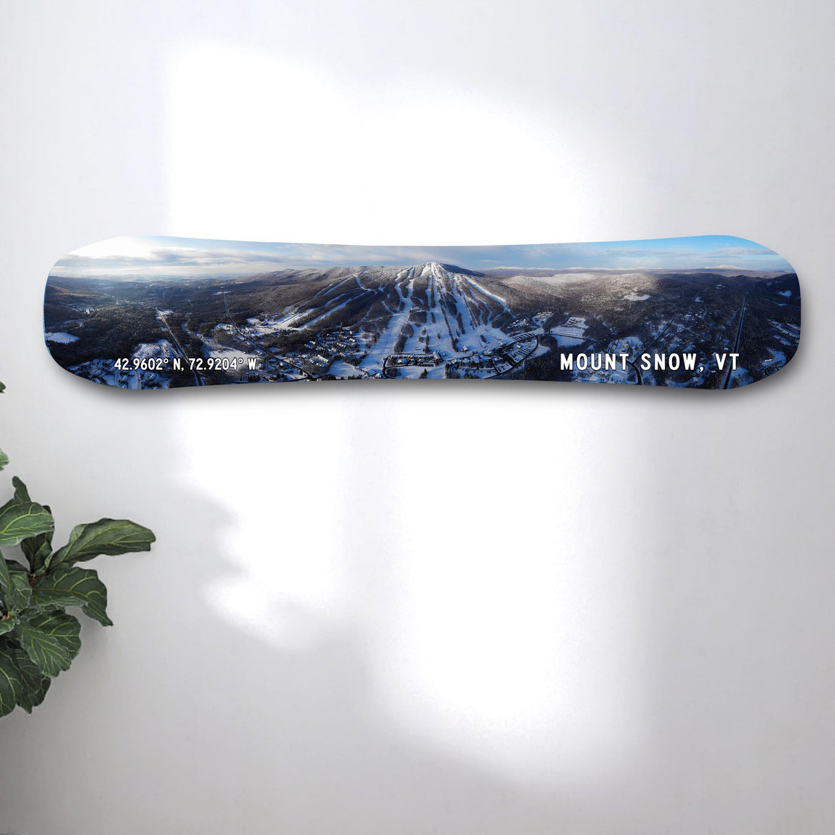 Mount Snow Vermont Snowboard Art Print on Wood | Gifts for Snowboarders | Ski Decor