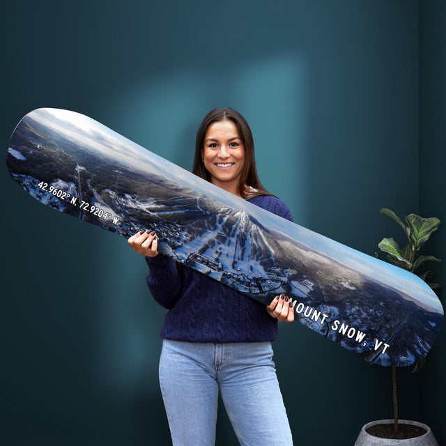Mount Snow Vermont Snowboard Art Print on Wood | Gifts for Snowboarders | Ski Decor