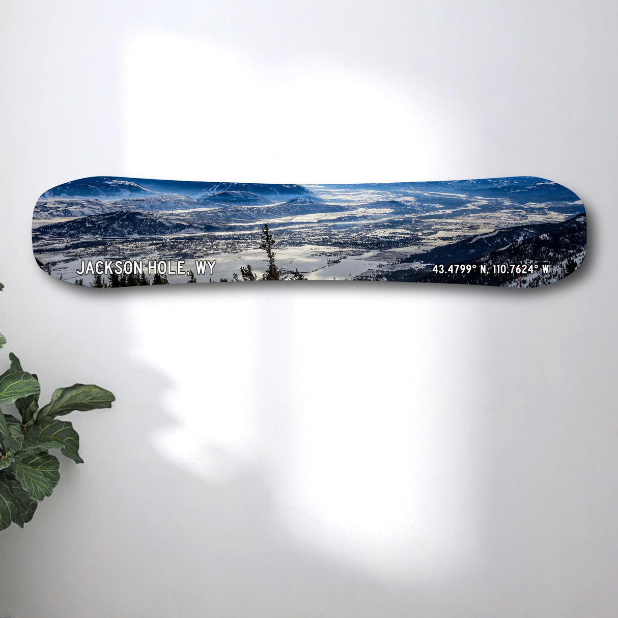 Jackson Hole Ski Print on Snowboard Art | Housewarming Gift | Snowboard Wall Décor | Ski Condo Décor