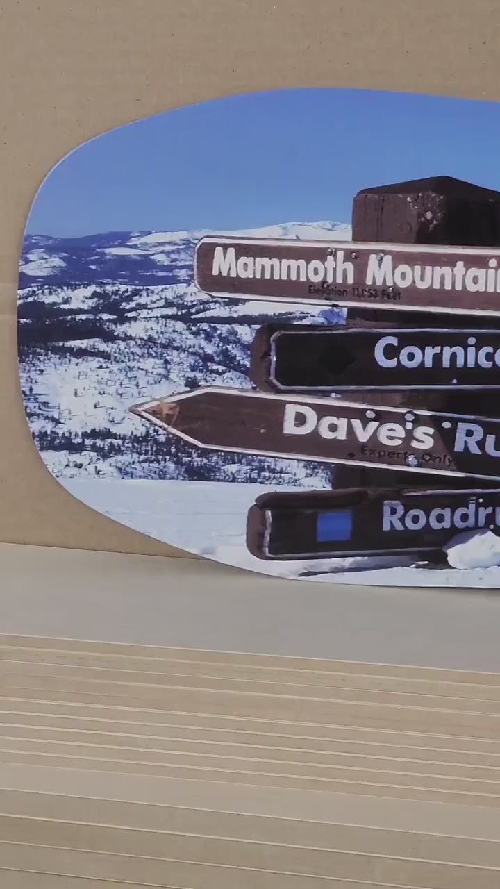 Mammoth Mountain California Snowboard Art Print on Wood  |  Ski Decor | Housewarming Gift | Snowboard Wall Décor | Ski Condo Décor