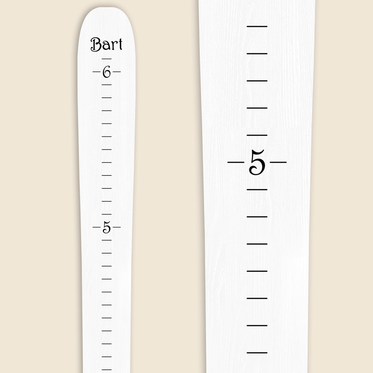 Ski Growth Charts - Traditional Wood Design