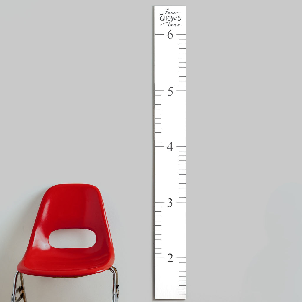 Sayings Ruler Growth Chart Growth Chart Headwaters Studio White Washed Love Grows Here 
