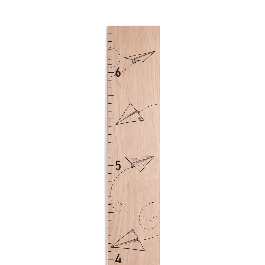Paper Airplanes Growth Chart on Wood Growth Chart Headwaters Studio No 