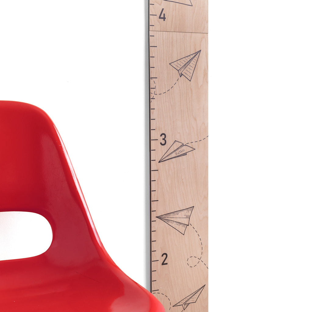 Paper Airplanes Growth Chart on Wood Growth Chart Headwaters Studio 
