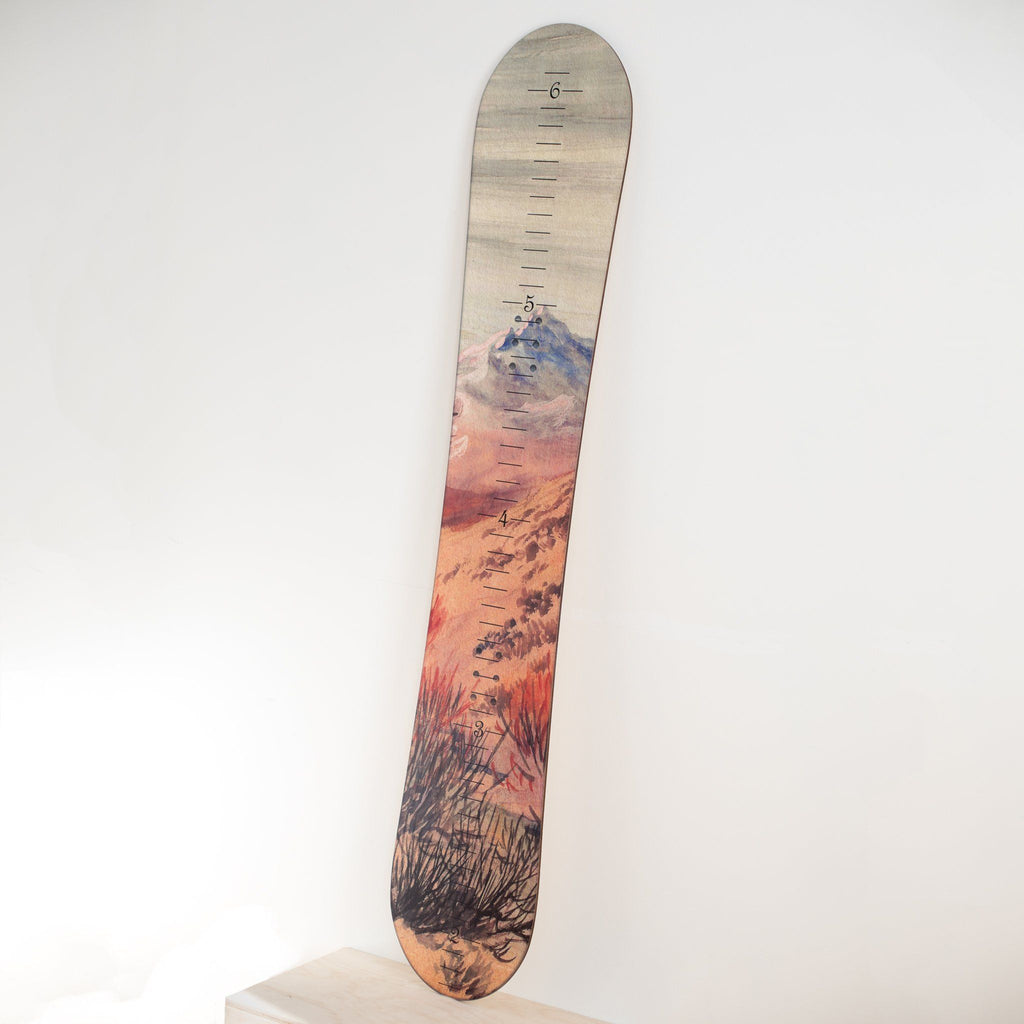 Snowboard Growth Chart for Kids Headwaters Studio Mountain Inches 