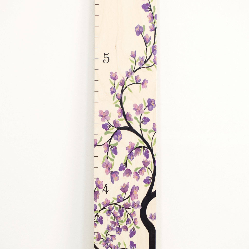Tree of Life Wooden Ruler Growth Charts Headwaters Studio Purple Flowers Yes 