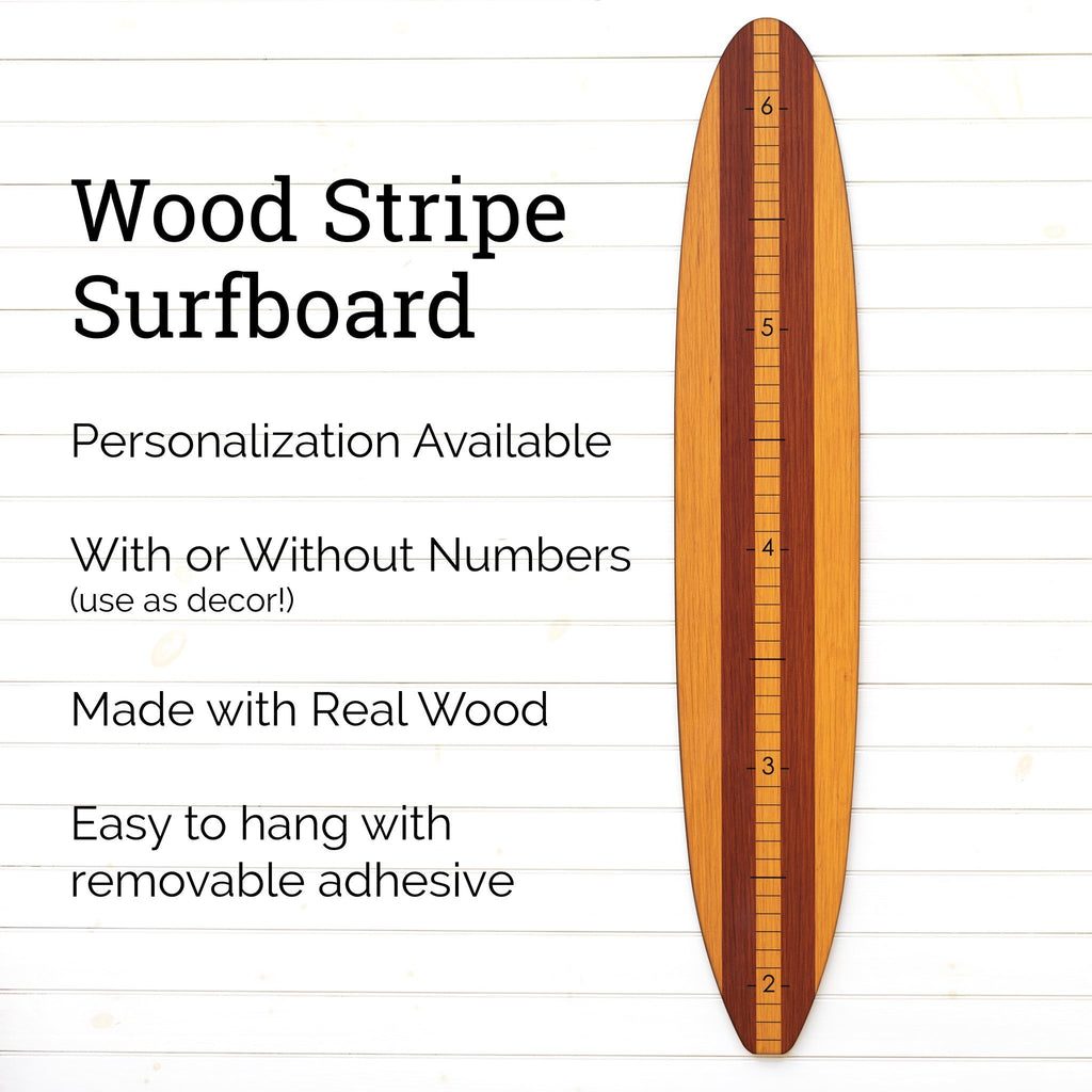 Wood Stripe Longboard Surfboard Headwaters Studio 