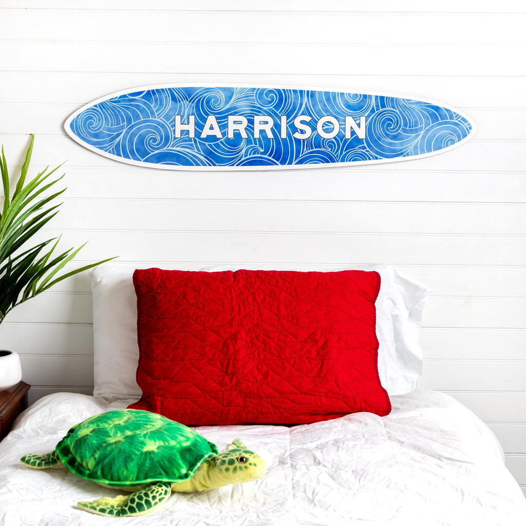 Personalized Waves Name Surfboard Headwaters Studio 