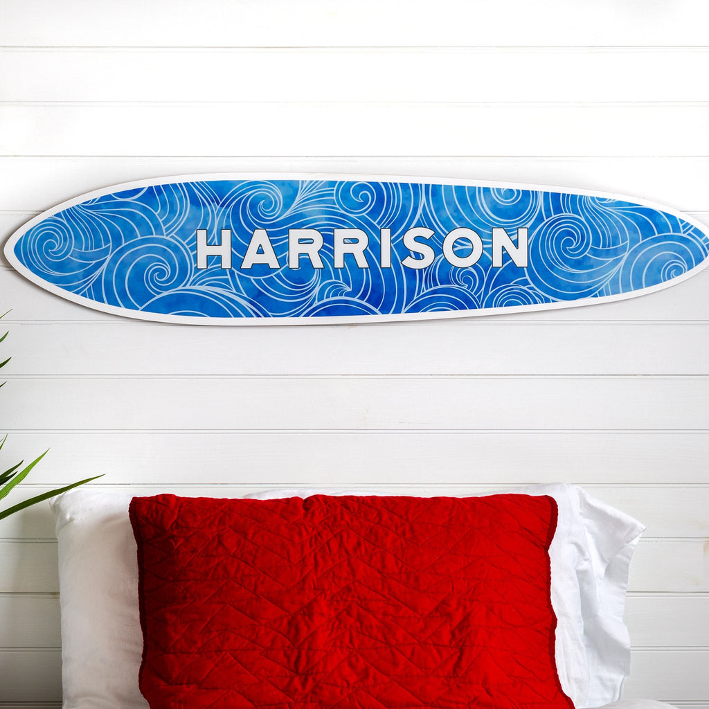 Personalized Waves Name Surfboard Headwaters Studio 