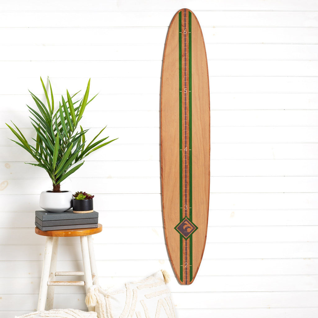  Classic Longboard Surfboard Headwaters Studio decor growth chart sign beach hawaii surfer surf height  
