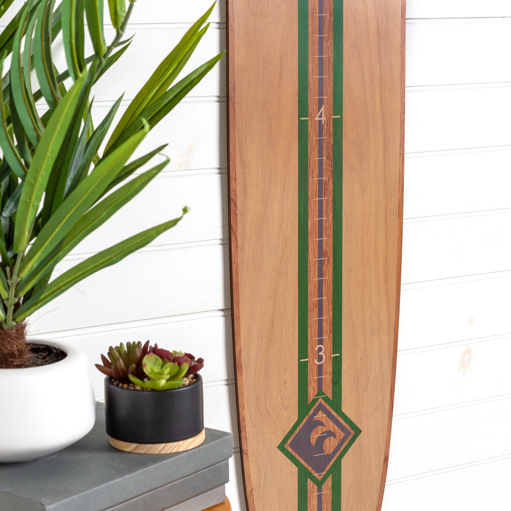 Classic Green Stripe Longboard Surfboard Headwaters Studio 