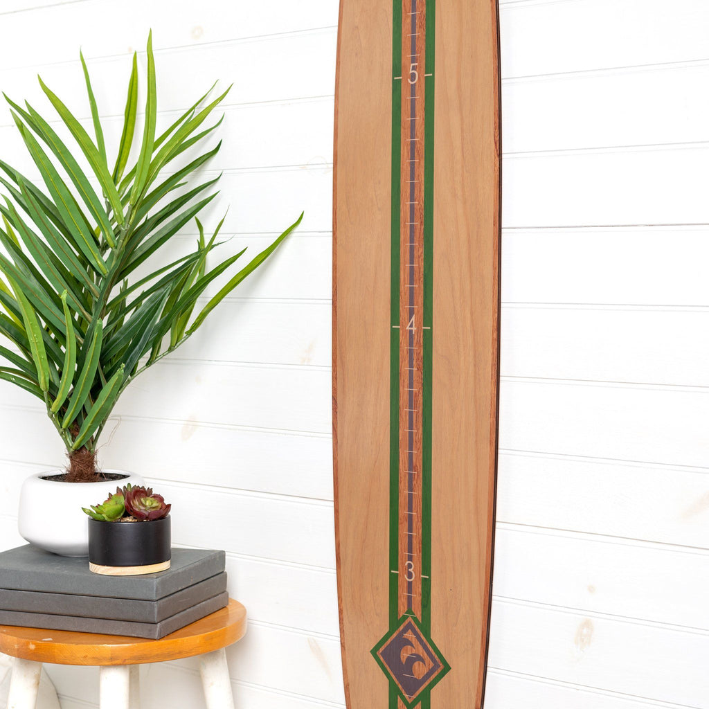 Classic Green Stripe Longboard Surfboard Headwaters Studio 