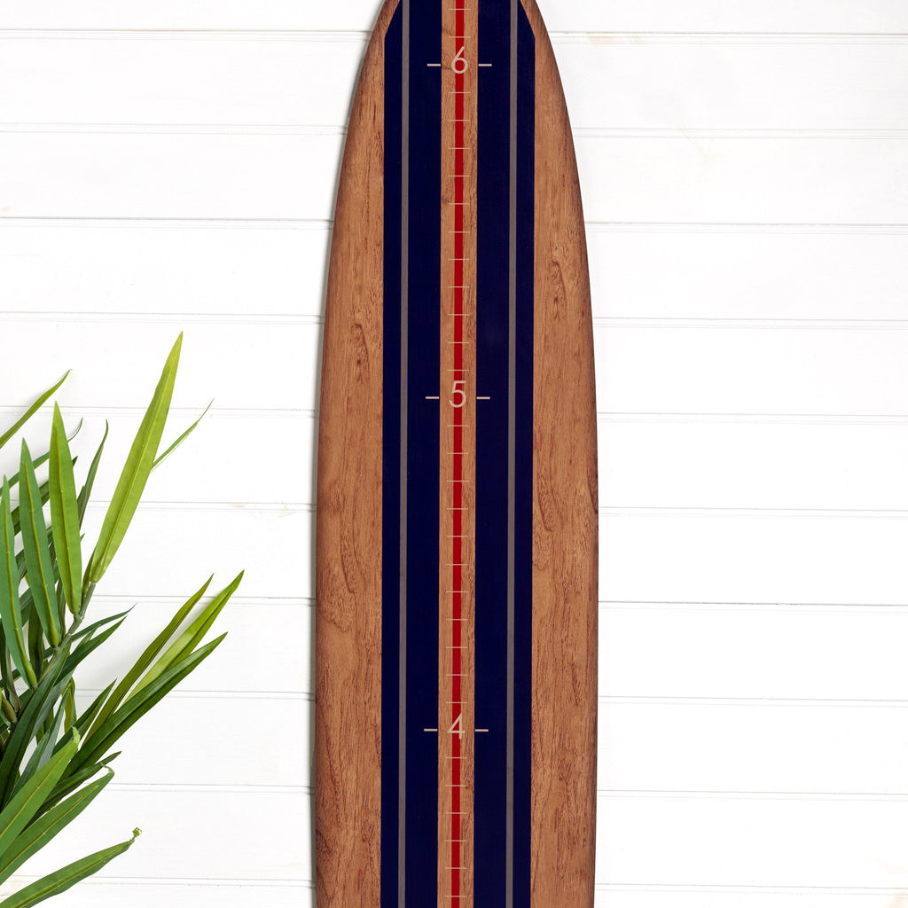 Classic Navy Stripe Longboard Surfboard Headwaters Studio 