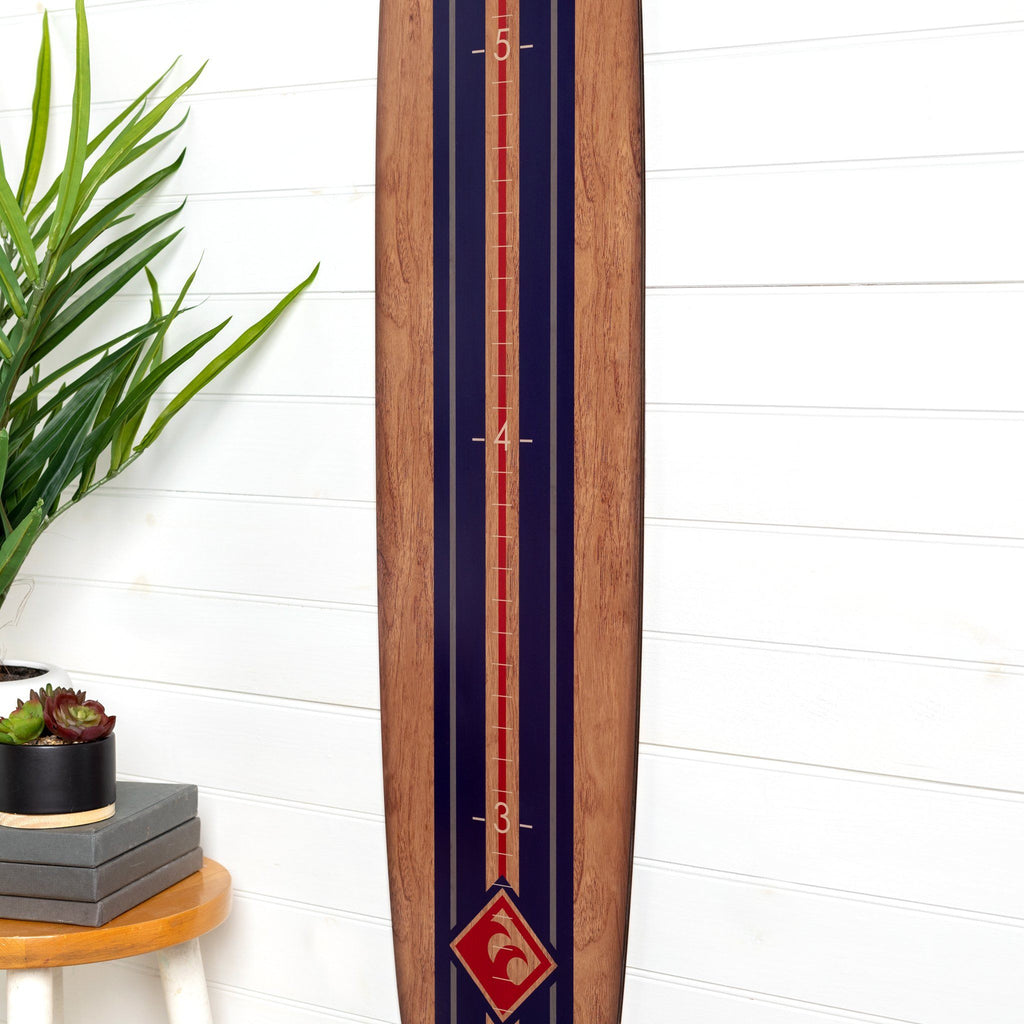  Classic Longboard Surfboard Headwaters Studio decor growth chart sign beach hawaii surfer surf height 