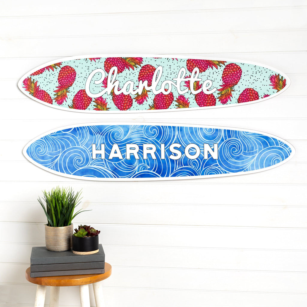 Personalized Waves Name Surfboard Headwaters Studio 
