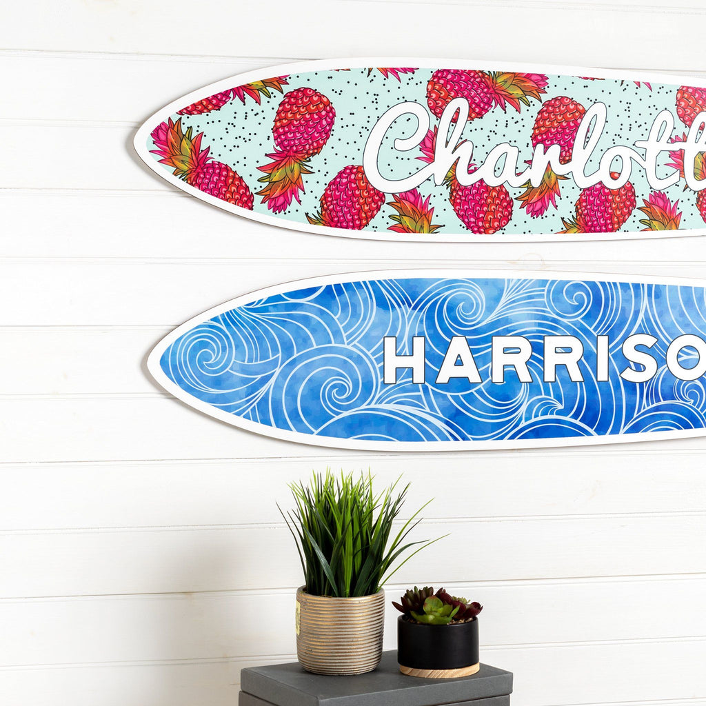 Personalized Waves Name Surfboard Headwaters Studio 