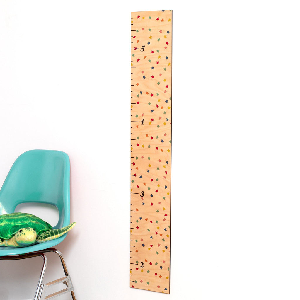 Rainbow and Stars Wooden Growth Charts Growth Chart Headwaters Studio 