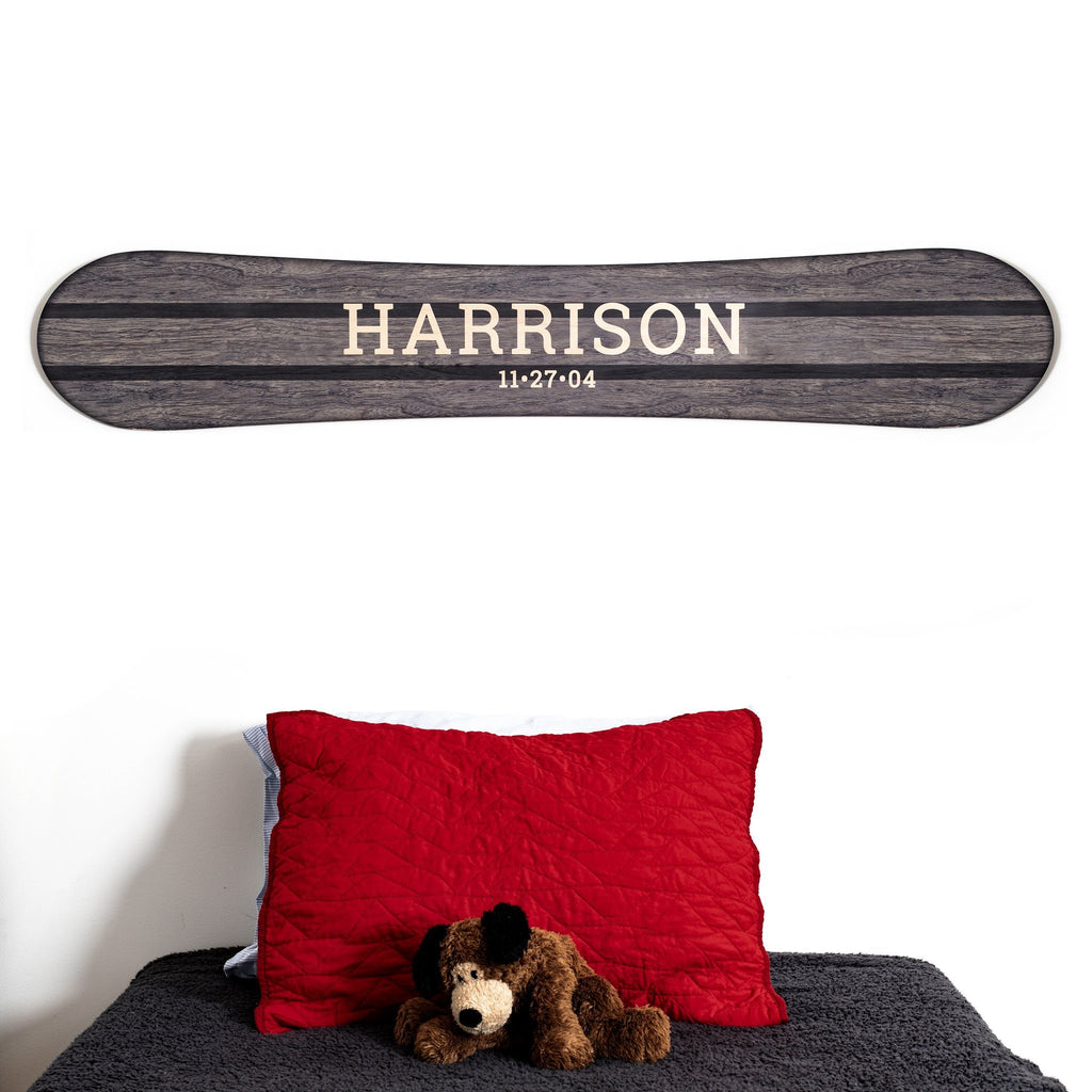 Traditional Personalized Wood Snowboard Sign Headwaters Studio 