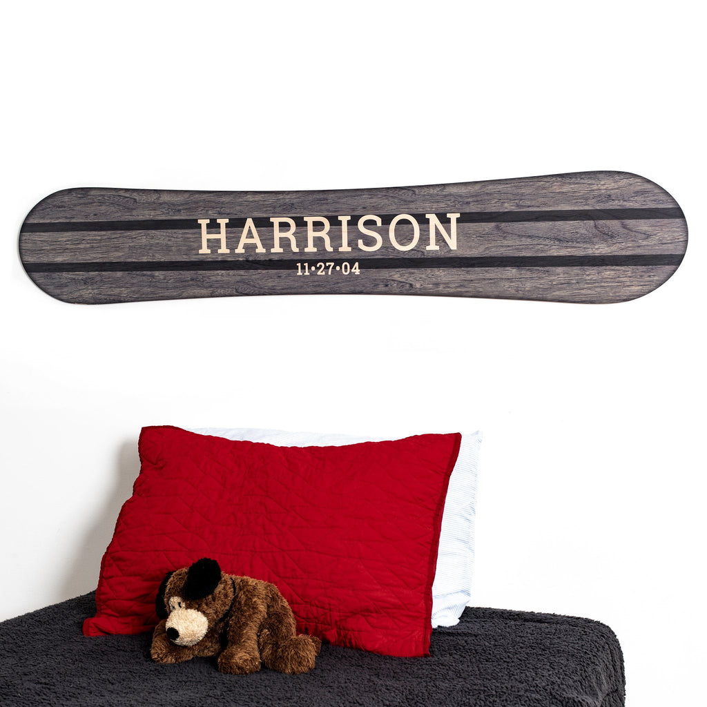 Traditional Personalized Wood Snowboard Sign Headwaters Studio 