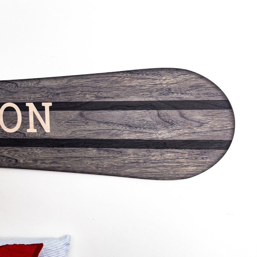 Traditional Personalized Wood Snowboard Sign Headwaters Studio 