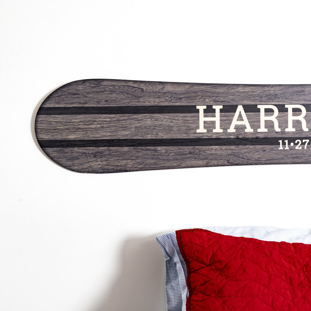 Traditional Personalized Wood Snowboard Sign Headwaters Studio 