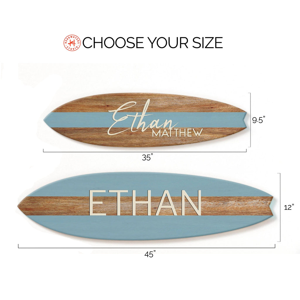 Surfboard Name Sign for Nursery or Children's Room Nursery Headwaters Studio 