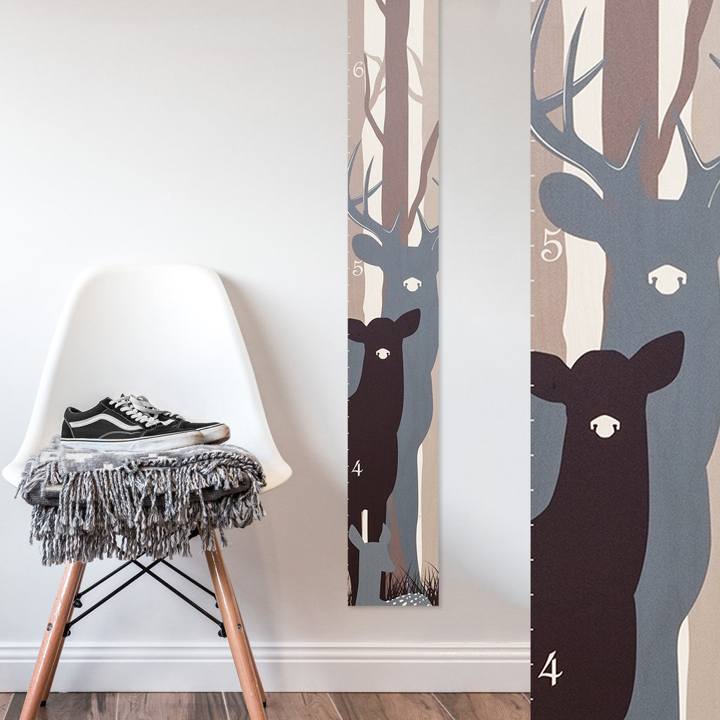 Deer Family Wood Growth Chart Growth Chart Headwaters Studio 