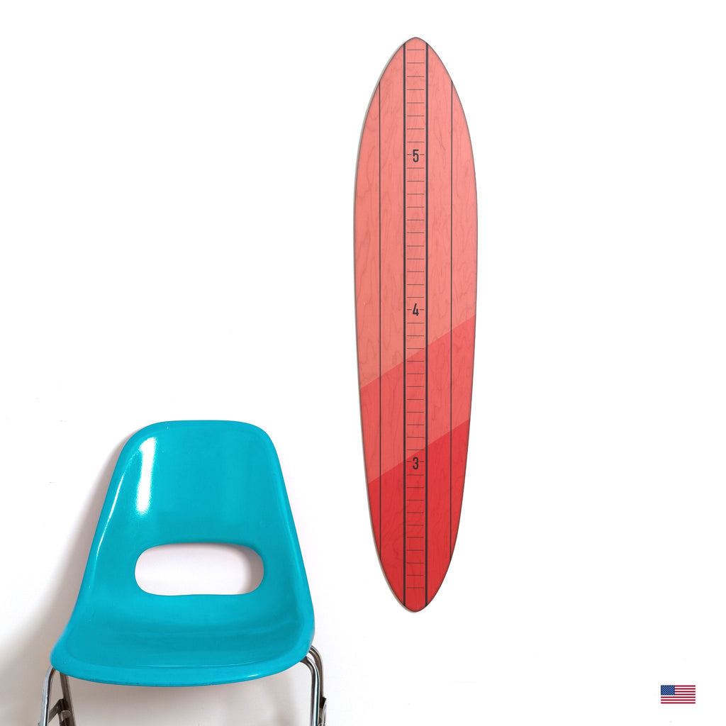 Surfboard Growth Charts - The Vintage Brights Collection Headwaters Studio Coral No 