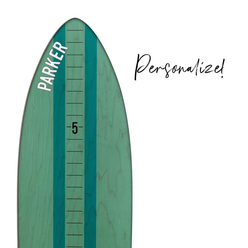 Surfboard Growth Charts - The Vintage Brights Collection Headwaters Studio Teal Yes 