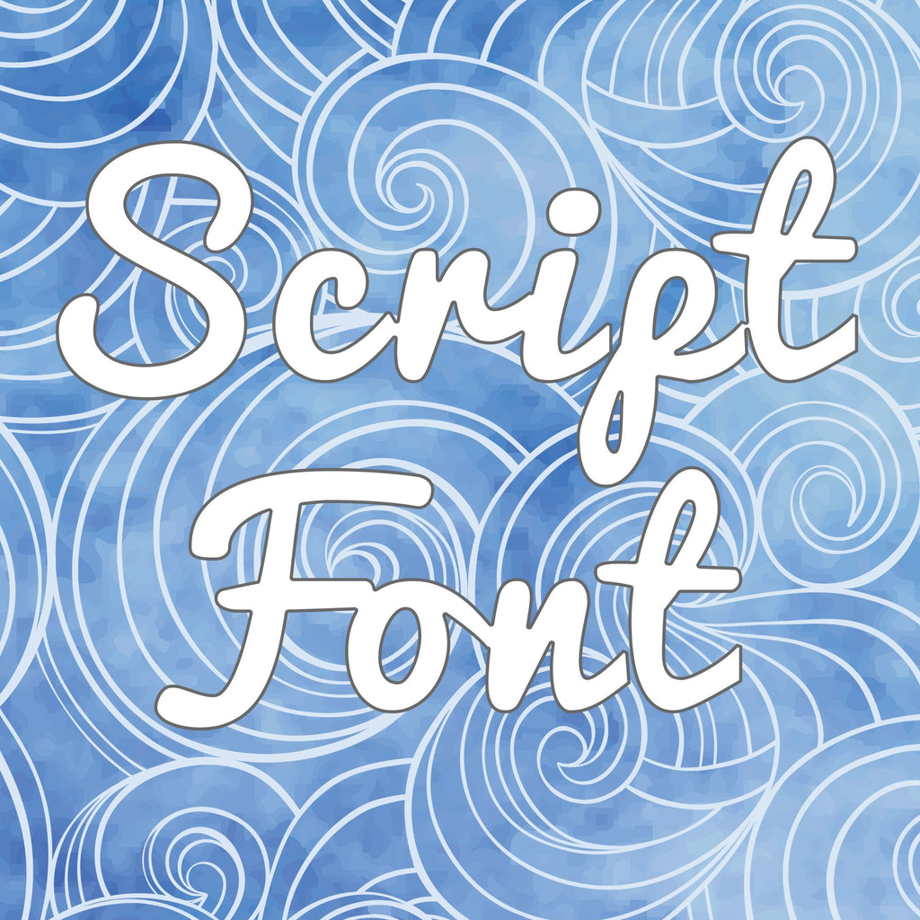 Personalized Waves Name Surfboard Headwaters Studio Script Font 