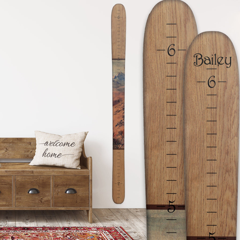 Ski Growth Charts - Traditional Wood Design Headwaters Studio Maple Mountain Yes 