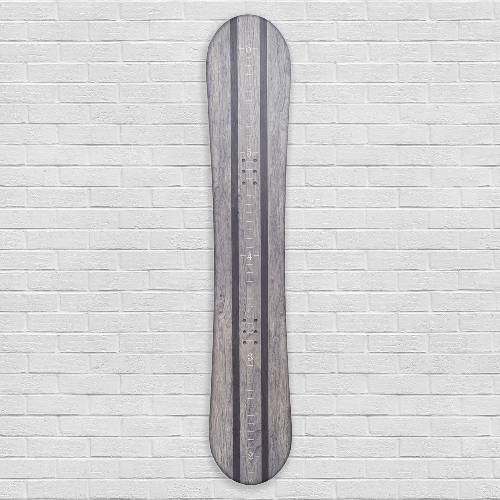 Snowboard Growth Chart for Kids Headwaters Studio Gray Inches 