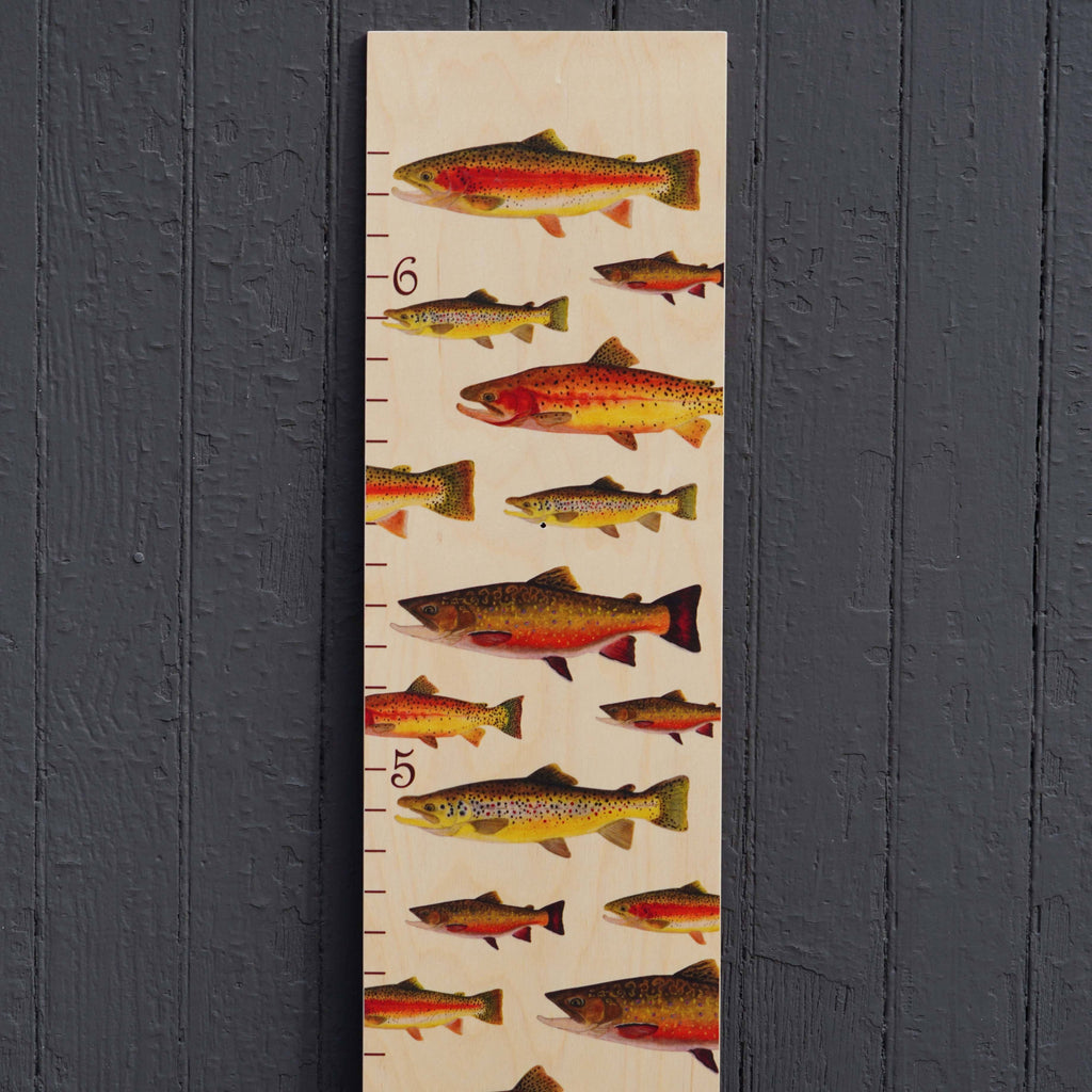 Trout on Wood Growth Chart Growth Chart Headwaters Studio 