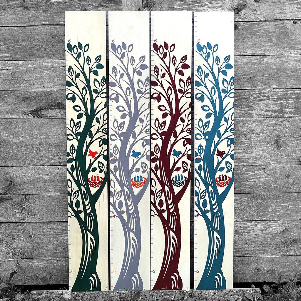 Growing tree wooden growth chart height chart growth chart art girls boys baby