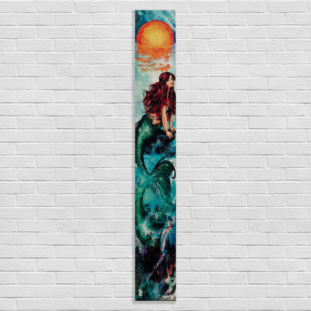 Mermaid Growth Chart, Wooden Growth Chart, Wood Height Chart, Baby Shower Gift, Personalized Growth Chart, Mermaid Decor, Mermaid Princess Headwaters Studio 