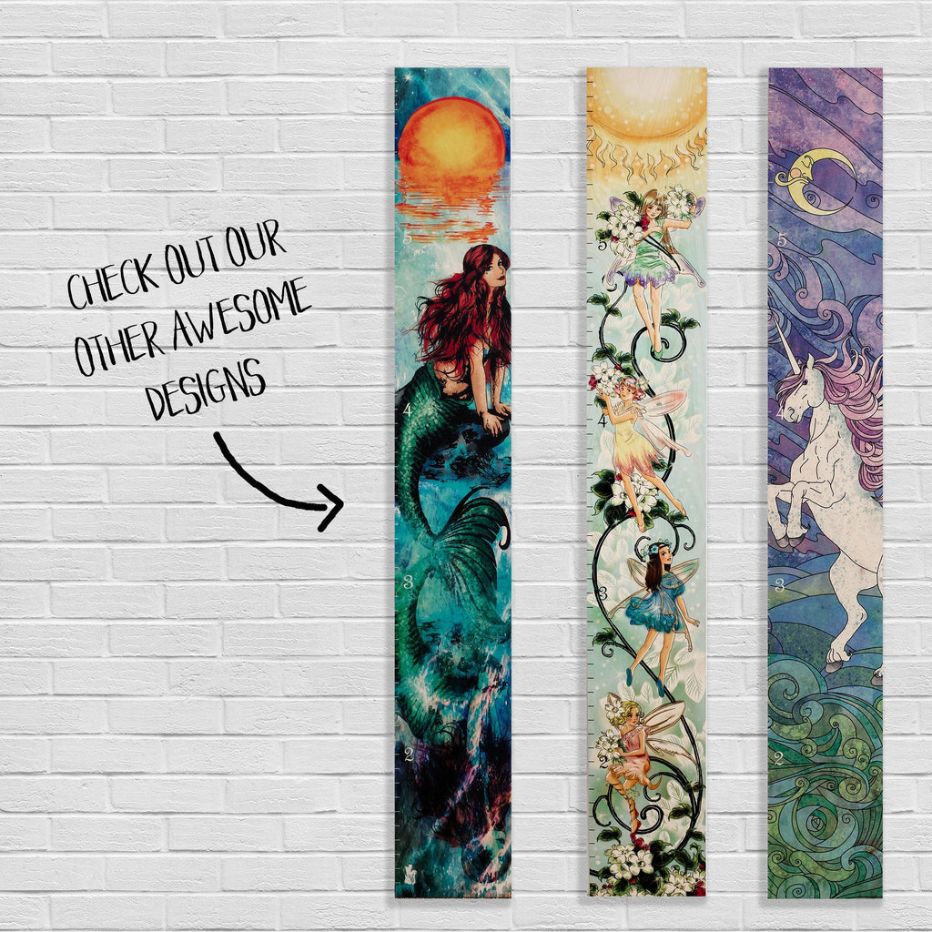 Mermaid Growth Chart, Wooden Growth Chart, Wood Height Chart, Baby Shower Gift, Personalized Growth Chart, Mermaid Decor, Mermaid Princess Headwaters Studio 