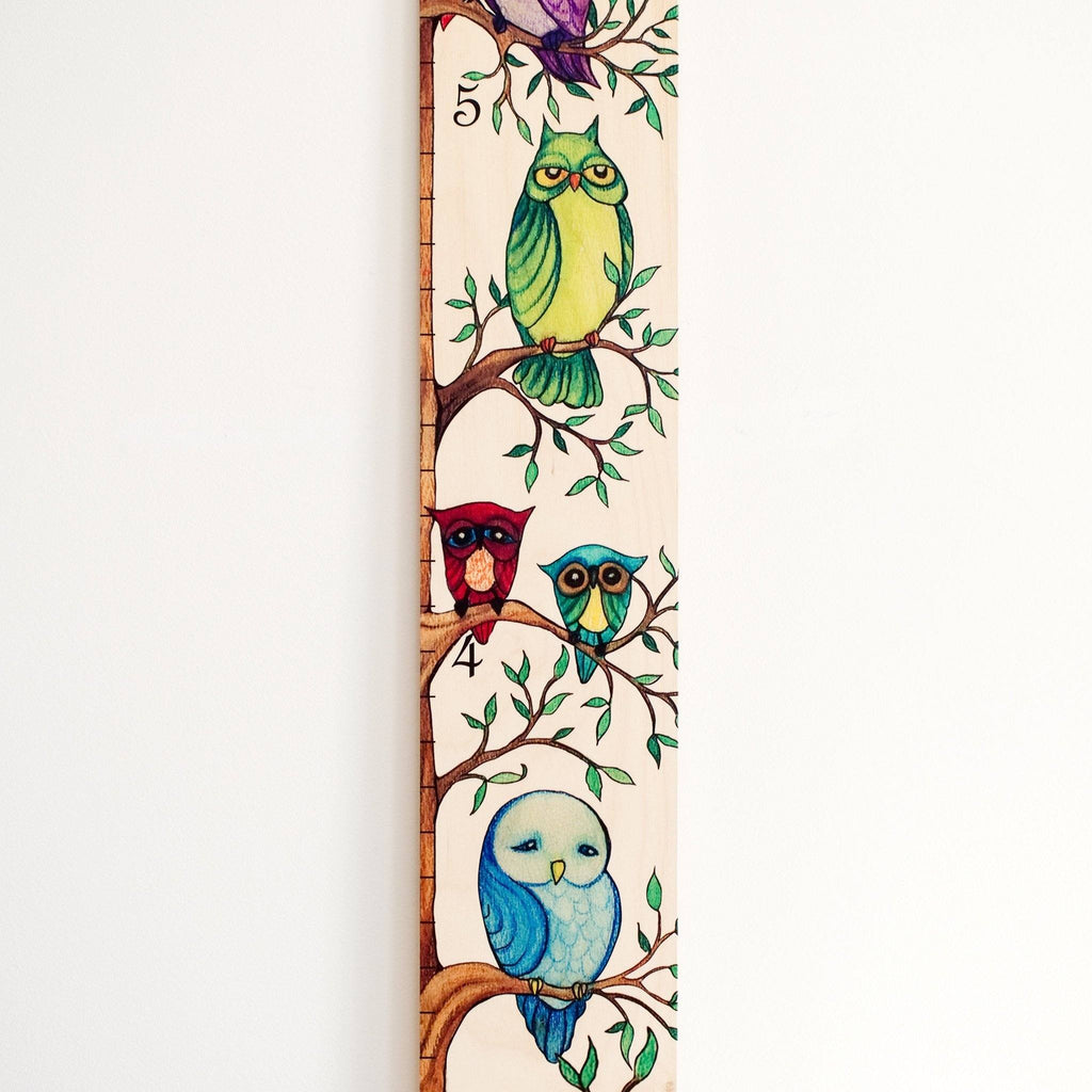 Owl Growth Chart for Kids, Girls & Boys Growth Chart Headwaters Studio 