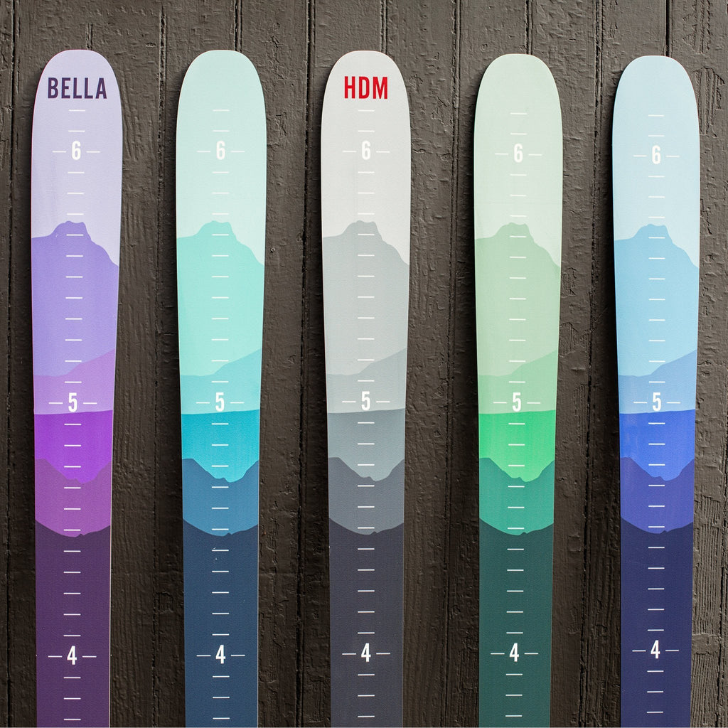 Ombre Mountain Ski Height Chart Ski Headwaters Studio 