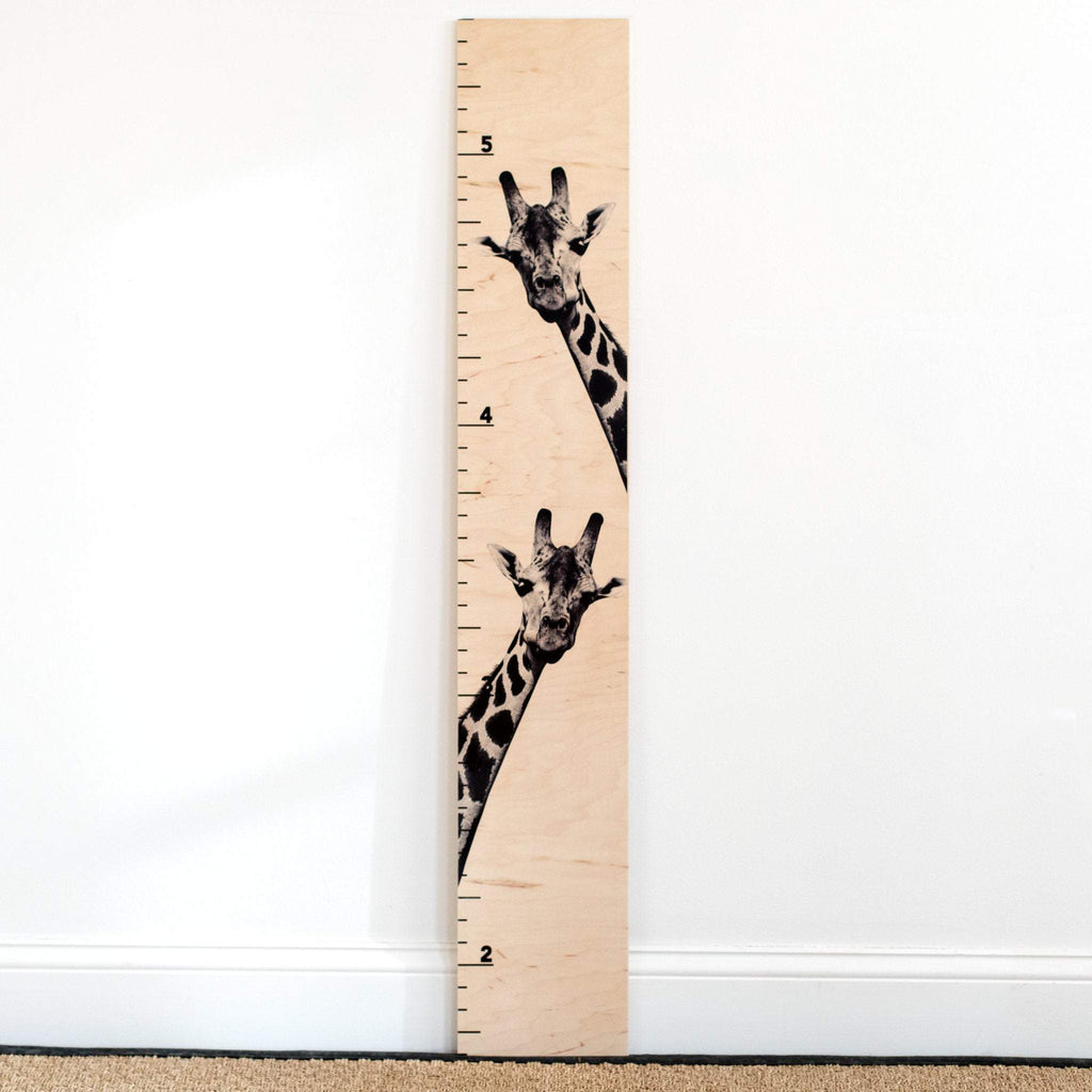 Giraffe Growth Chart | Giraffe Decor | Safari Room | Wood Growth Chart | Baby Shower Gift | Safari Animals Decor | Safari Baby Headwaters Studio 2 Giraffes NO 